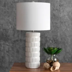 Table Lamps-Kirkland's Home Textured Ceramic Table Lamp White