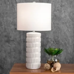 Table Lamps-Kirkland's Home Textured Ceramic Table Lamp White