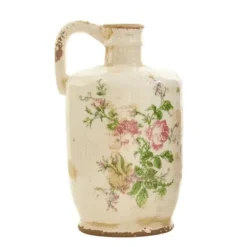 Vases-Kirkland's Home Textured Ceramic Vases, Set Of 3 Pink/Green/Gray