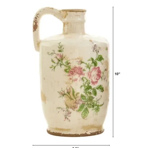 Vases-Kirkland's Home Textured Ceramic Vases, Set Of 3 Pink/Green/Gray