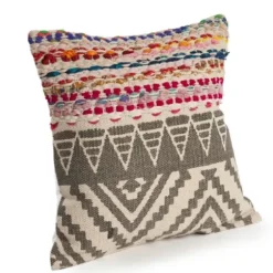 Pillows-Kirkland's Home Textured Geometric Boho Pillow Multi
