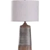 Table Lamps-Kirkland's Home Textured Silver Table Lamp Ivory/Tan