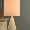 Table Lamps-Kirkland's Home Textured Stripe Accent Table Lamp Tan