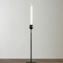 Candle Holders-Kirkland's Home Textured Taper Candle Holder, 16 In. Black
