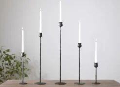 Candle Holders-Kirkland's Home Textured Taper Candle Holder, 24 In. Black