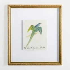 Framed Art-Kirkland's Home The Dark Green Bird Framed Art Print White/Green
