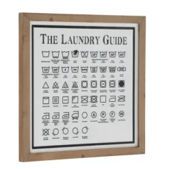 Wall Quotes & Signs-Kirkland's Home The Laundry Guide Embossed Framed Wall Plaque White/Tan