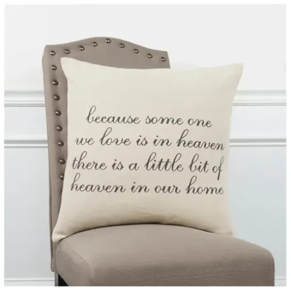 Pillows-Kirkland's Home There Is A Little Bit Of Heaven In Our Home Pillow Tan/Black
