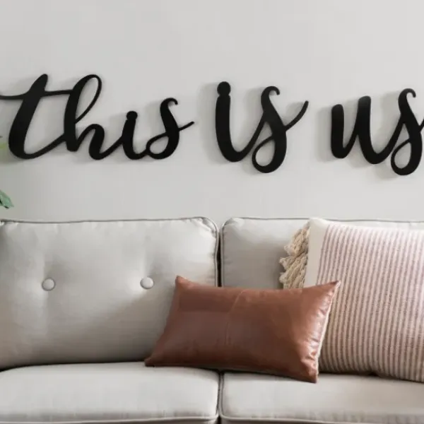 Wall Quotes & Signs-Kirkland's Home This Is Us Script Wall Plaques, Set Of 3 Black