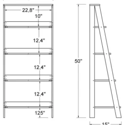 Office Furniture-Kirkland's Home 4-Tier Ladder Bookshelf White