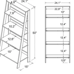 Office Furniture-Kirkland's Home 4-Tier Ladder Bookshelf Gray