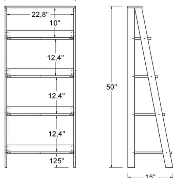 Office Furniture-Kirkland's Home 4-Tier Ladder Bookshelf Gray