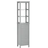 Bathroom Furniture-Kirkland's Home 3-Tier Linen Cabinet Gray
