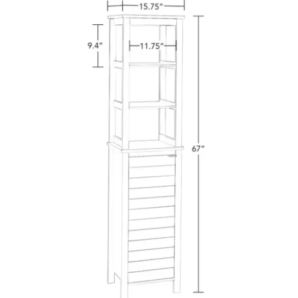 Bathroom Furniture-Kirkland's Home 3-Tier Linen Cabinet Gray