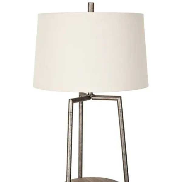 Floor Lamps-Kirkland's Home 3-Tier Shelf Floor Lamp White