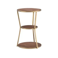 Accent & End Tables-Kirkland's Home Tiered Hourglass Accent Table Gold