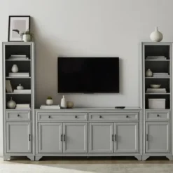 Tv Stands & Media Consoles-Kirkland's Home Tillie Gray Modular 3-Pc. Entertainment Set