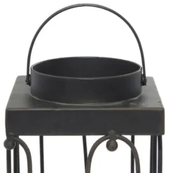 Lanterns-Kirkland's Home Tin Open Frame Lanterns, Set Of 2 Black