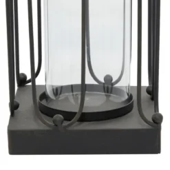 Lanterns-Kirkland's Home Tin Open Frame Lanterns, Set Of 2 Black