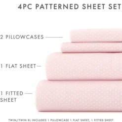 Bed Sheets-Kirkland's Home Tiny Hearts 3-Pc. Twin Sheet Set Pink