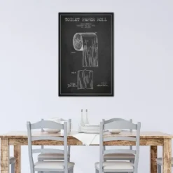 Wall Quotes & Signs-Kirkland's Home Toilet Paper Patent Canvas Art Print, 18X26 In. Black/White