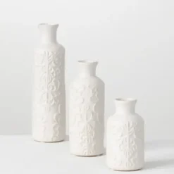 Vases-Kirkland's Home Top Clear Glass Vase Silver