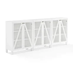 Tv Stands & Media Consoles-Kirkland's Home Triangle 6-Door Wood Media Cabinet White