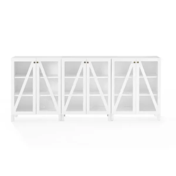 Tv Stands & Media Consoles-Kirkland's Home Triangle 6-Door Wood Media Cabinet White