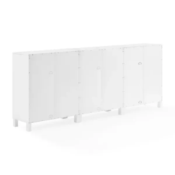 Tv Stands & Media Consoles-Kirkland's Home Triangle 6-Door Wood Media Cabinet White