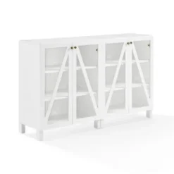 Tv Stands & Media Consoles-Kirkland's Home Triangle 4-Door Wood Media Cabinet White