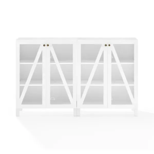 Tv Stands & Media Consoles-Kirkland's Home Triangle 4-Door Wood Media Cabinet White