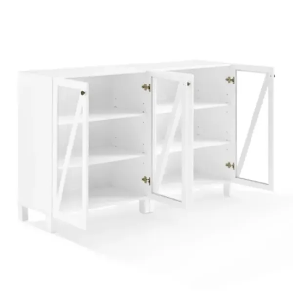 Tv Stands & Media Consoles-Kirkland's Home Triangle 4-Door Wood Media Cabinet White