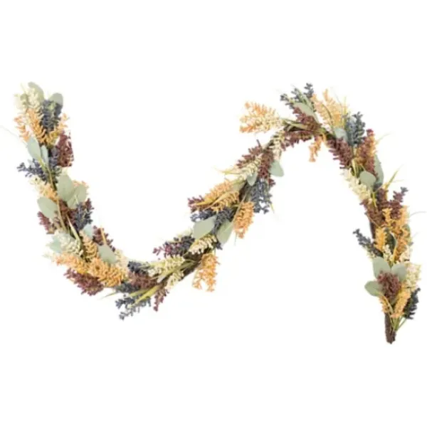 Arrangements & Greenery-Kirkland's Home Tricolor Wheat Fall Garland Green/Tan
