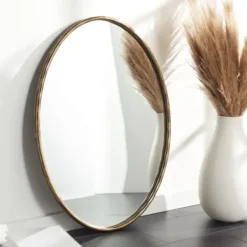 Framed Mirrors-Kirkland's Home Trish Brass Forged Oval Wall Mirror