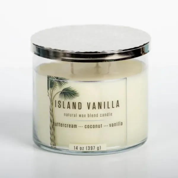 Candles-Kirkland's Home Tropical Island Vanilla Triple Wick Jar Candle White