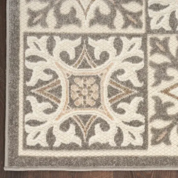 Outdoor Rugs-Kirkland's Home Tropical Leaf Indoor/Outdoor Area Rug, 5X7 Blue