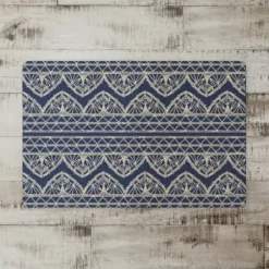 Outdoor Rugs-Kirkland's Home Tropical Palms Captiva Outdoor Area Rug, 7X9 Blue/Tan