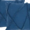 Pillows-Kirkland's Home Tufted Abstract Diamond Pillows, Set Of 2 Blue