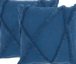 Pillows-Kirkland's Home Tufted Abstract Diamond Pillows, Set Of 2 Blue