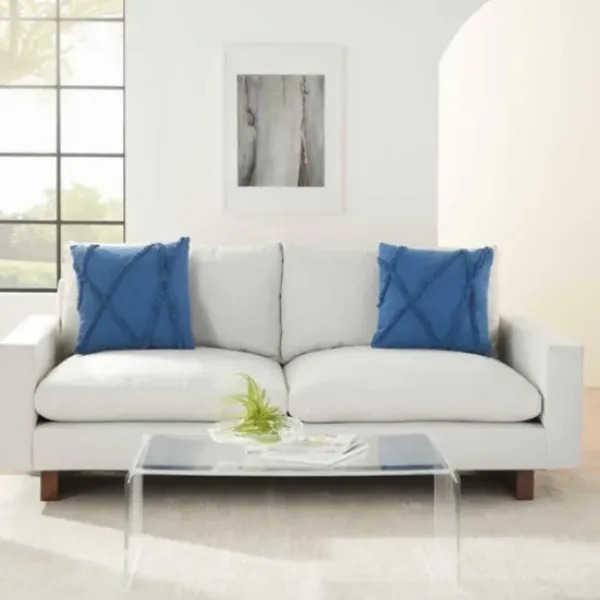 Pillows-Kirkland's Home Tufted Abstract Diamond Pillows, Set Of 2 Blue