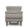 Accent Chairs-Kirkland's Home Tufted Armchair With Lumbar Pillow Gray