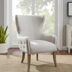 Accent Chairs-Kirkland's Home Tufted Back Accent Chair Gray