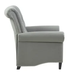 Accent Chairs-Kirkland's Home Tufted Back Nailhead Trim Recliner Armchair Gray