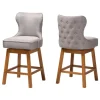 Bar Stools & Counter Height Stools-Kirkland's Home Tufted Back Swivel Counter Stools, Set Of 2 Gray