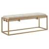 Benches & Ottomans-Kirkland's Home Tufted Bronze Metal Bench Tan
