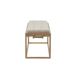 Benches & Ottomans-Kirkland's Home Tufted Bronze Metal Bench Tan