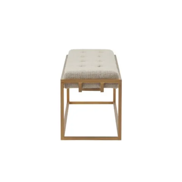 Benches & Ottomans-Kirkland's Home Tufted Bronze Metal Bench Tan