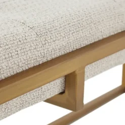 Benches & Ottomans-Kirkland's Home Tufted Bronze Metal Bench Tan