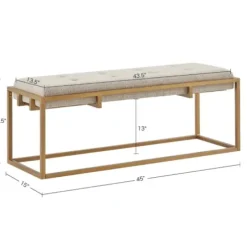 Benches & Ottomans-Kirkland's Home Tufted Bronze Metal Bench Tan