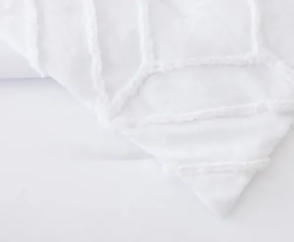 Duvets-Kirkland's Home Tufted Chenille 3-Pc. Full/Queen Duvet Set White